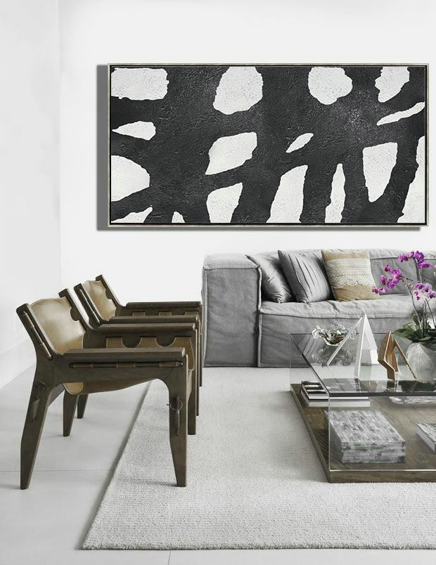 Acrylic Painting On Canvas,Oversized Horizontal Minimal Art On Canvas - Canvas Wall Art Home Decor
